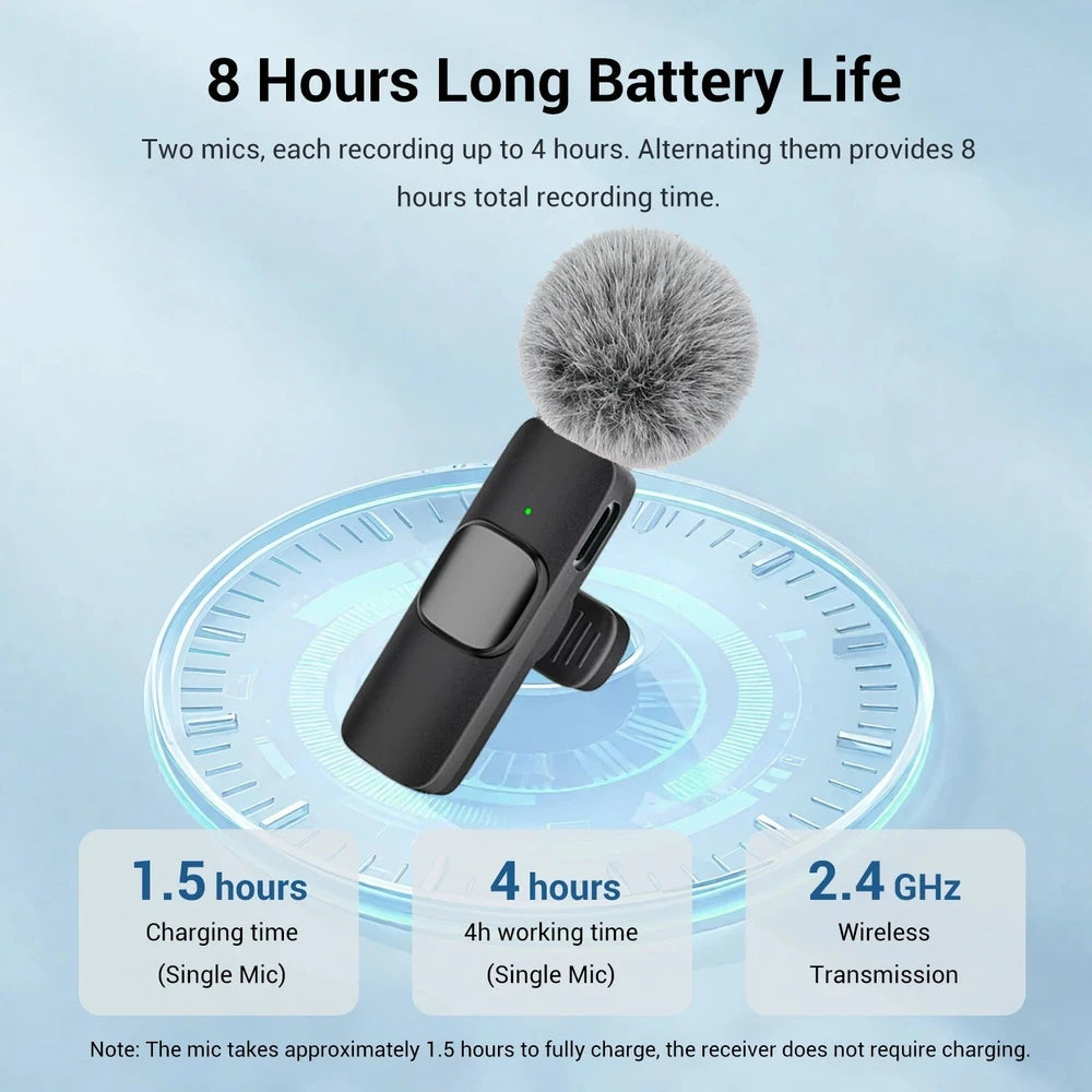 Type-C Port Professional Wireless Lavalier Microphone for Smartphones, Computers, Tablets, Plug and Play