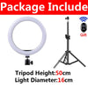 16/26/33cm LED Selfie Light Photography Lights With Tripod Bluetooth Remote Control Dimmable Ring Light For Video Live Fill Lamp