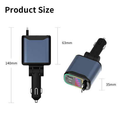 Cross-border X1 car-mounted charging mobile phone electrical appliances support 66W super fast charging PD30 telescopic breathing light atmosphere light C new