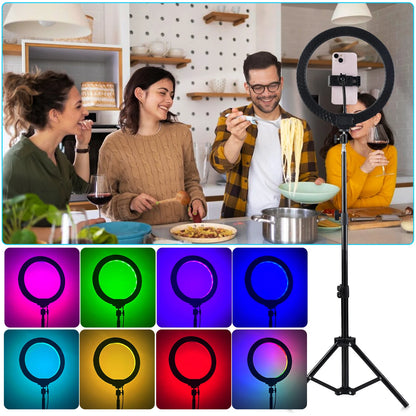 12" Dimmable LED Selfie Ring Light Kit With 110cm Tripod And Phone Holders - Perfect For Weddings, Parties, Photography