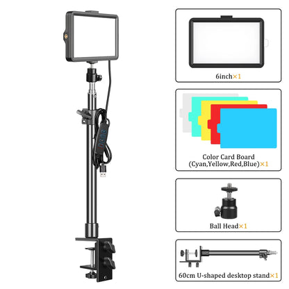 Selfie Light Three Color 6" 8" LED Panel Dimmable Lighting Video Photography Photo Studio Youtube Phone Live Stream Fill Lamp