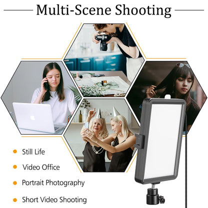 Selfie Light Three Color 6" 8" LED Panel Dimmable Lighting Video Photography Photo Studio Youtube Phone Live Stream Fill Lamp