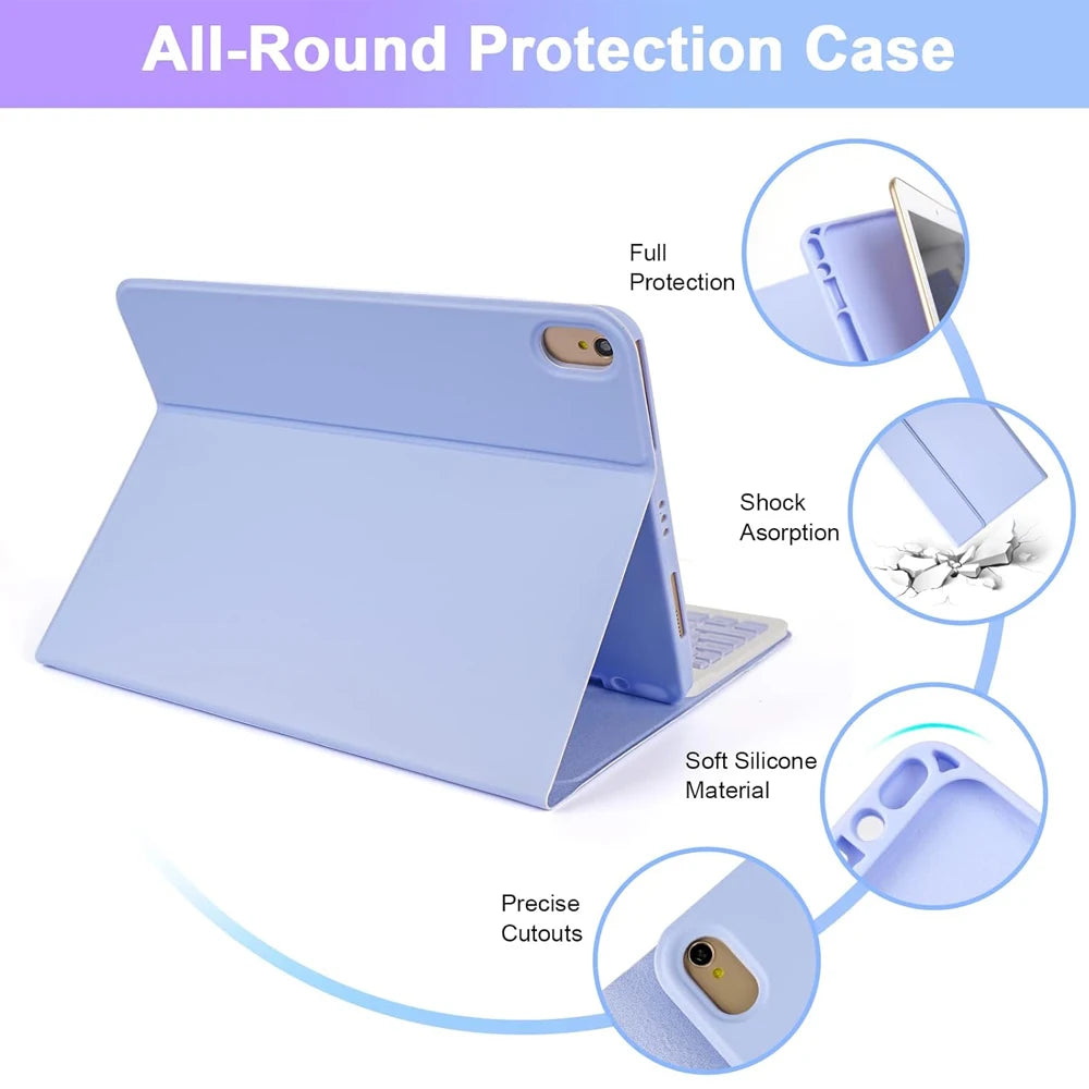 Keyboard Case for iPad 11th Gen (A16) 11 Inch 2025, Detachable Keyboard for iPad 10th Gen 10.9 Inch 2022 with Pencil Holder