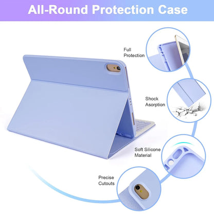 Keyboard Case for iPad 11th Gen (A16) 11 Inch 2025, Detachable Keyboard for iPad 10th Gen 10.9 Inch 2022 with Pencil Holder