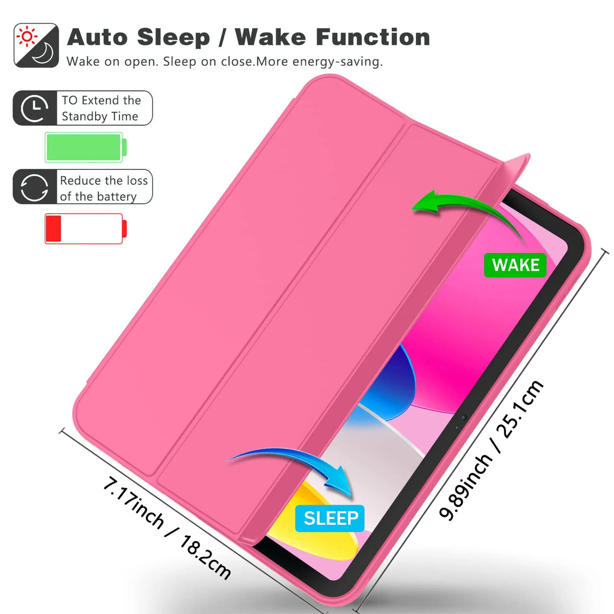 For iPad (A16) 11th Generation Case 11 Inch 2025, for iPad 10th Generation Case 10.9 2022, Magnetic Slim Trifold Stand Cover