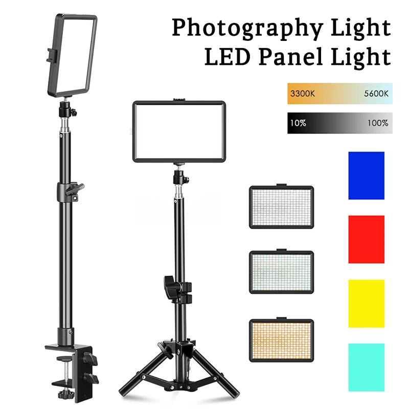 Selfie Light Three Color 6" 8" LED Panel Dimmable Lighting Video Photography Photo Studio Youtube Phone Live Stream Fill Lamp