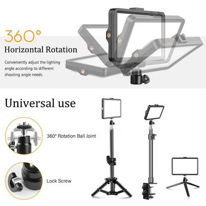 Selfie Light Three Color 6" 8" LED Panel Dimmable Lighting Video Photography Photo Studio Youtube Phone Live Stream Fill Lamp