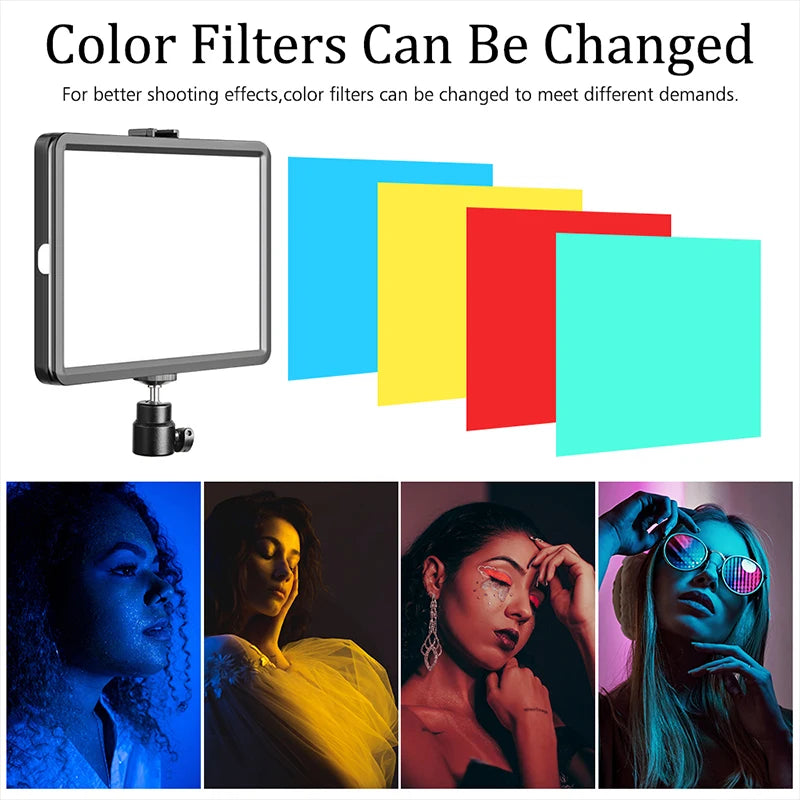 Selfie Light Three Color 6" 8" LED Panel Dimmable Lighting Video Photography Photo Studio Youtube Phone Live Stream Fill Lamp