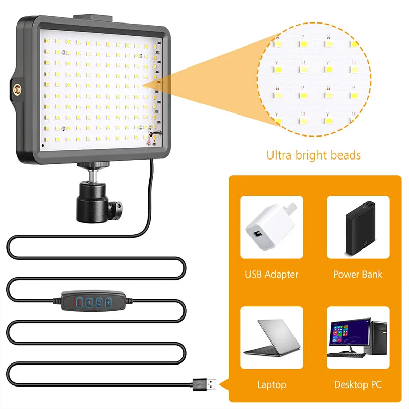 Selfie Light Three Color 6" 8" LED Panel Dimmable Lighting Video Photography Photo Studio Youtube Phone Live Stream Fill Lamp