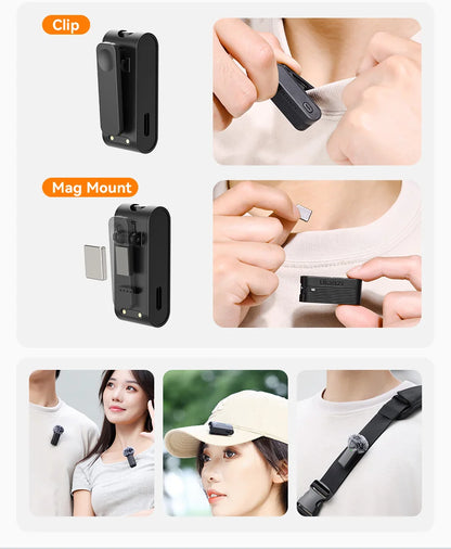 Ulanzi A100 Wireless Microphone Lavalier MIC for iPhone 16 15 Pro（Max） Camera Sound Recording Real-time Monitoring  J12 Upgrade