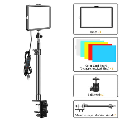 Selfie Light Three Color 6" 8" LED Panel Dimmable Lighting Video Photography Photo Studio Youtube Phone Live Stream Fill Lamp