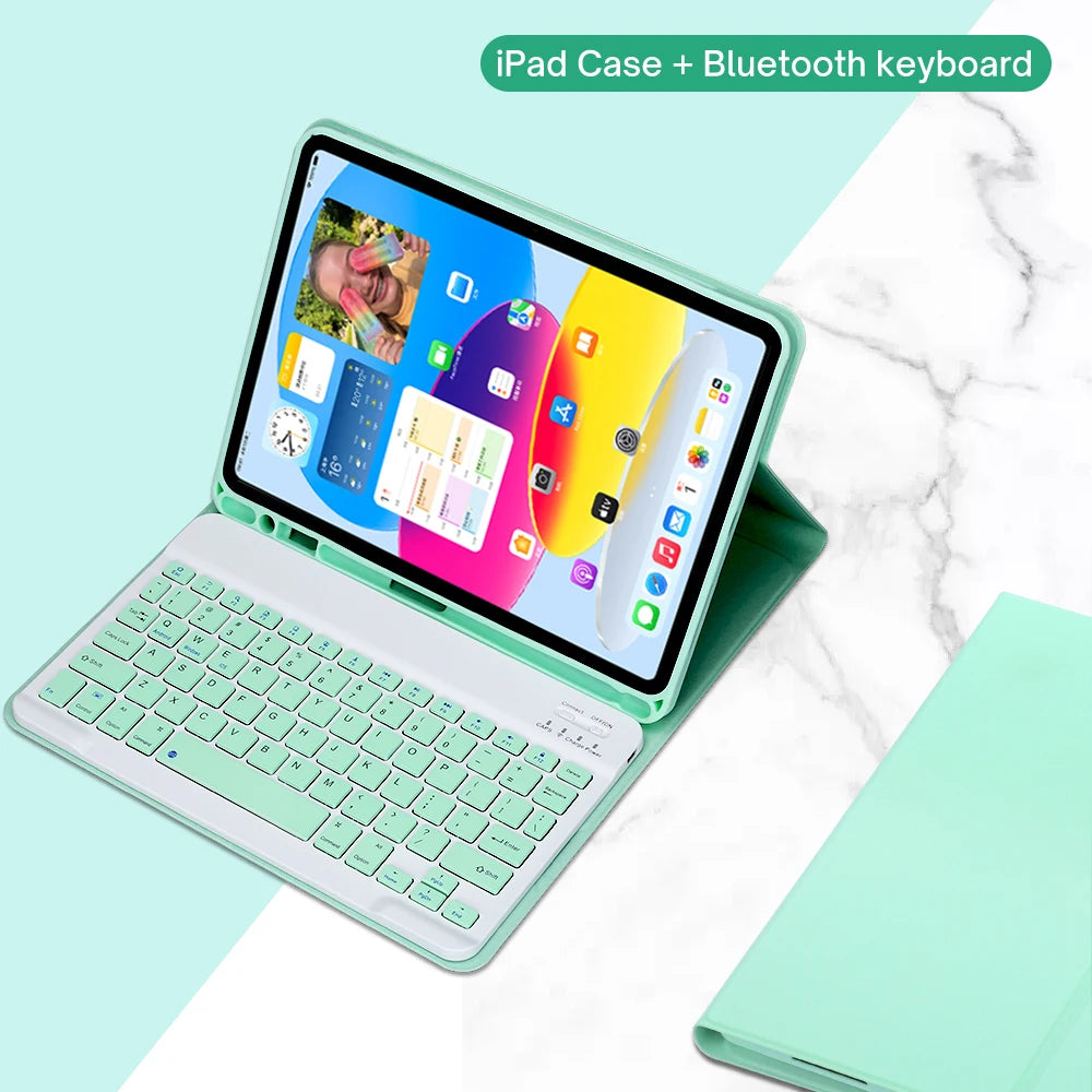 Keyboard Case for iPad 11th Gen (A16) 11 Inch 2025, Detachable Keyboard for iPad 10th Gen 10.9 Inch 2022 with Pencil Holder