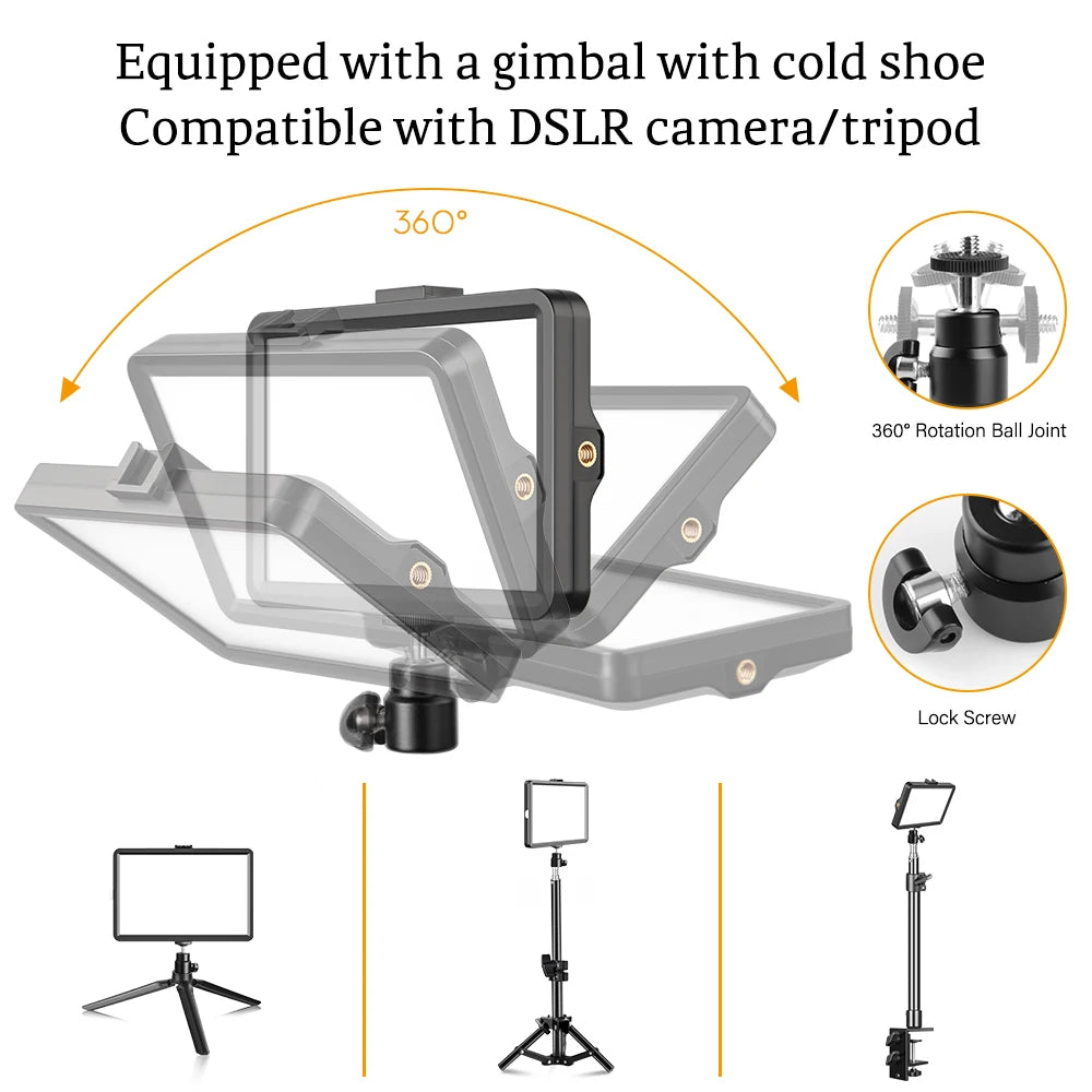 Selfie Light Three Color 6" 8" LED Panel Dimmable Lighting Video Photography Photo Studio Youtube Phone Live Stream Fill Lamp