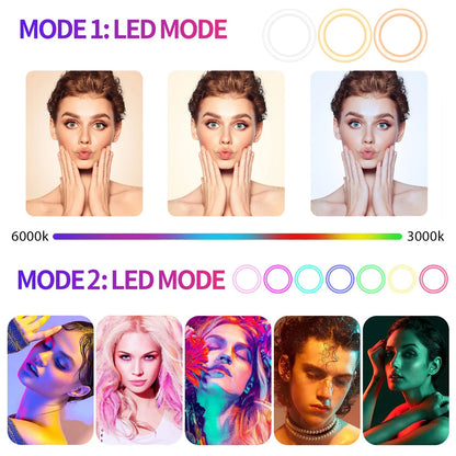 12" Dimmable LED Selfie Ring Light Kit With 110cm Tripod And Phone Holders - Perfect For Weddings, Parties, Photography