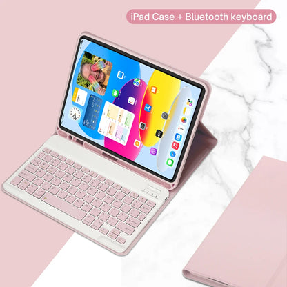 Keyboard Case for iPad 11th Gen (A16) 11 Inch 2025, Detachable Keyboard for iPad 10th Gen 10.9 Inch 2022 with Pencil Holder